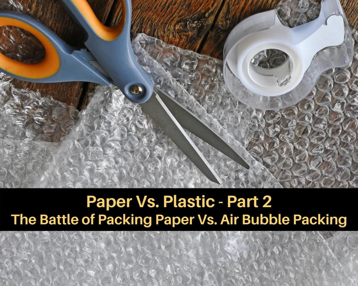 Plastic packing supplies and scissors