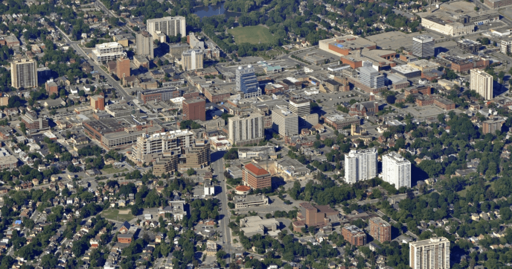 Kitchener Waterloo Cambridge Aerial View